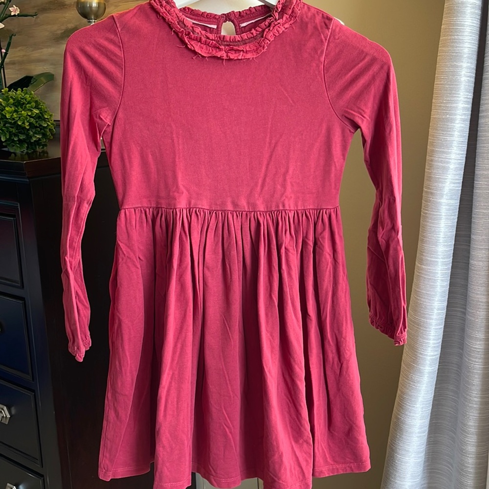 Mini Boden girls 9-10y burgundy dress